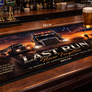 LAST RUN A TRUCKIES TRIBUTE BAR MAT RUNNER