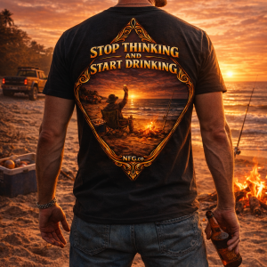 STOP THINKING AND START DRINKING SUNSET TSHIRT